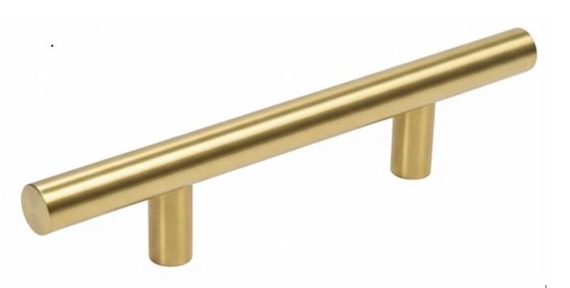 /P10534SGL BAR PULL 5-3/4"OL X 3"CC X 12MM DIA.SOFT GOLD LIGHT (HOLLOW)